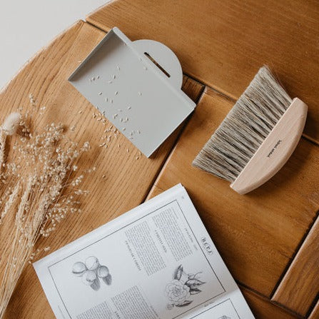 Table Brush and Dustpan Set, Grey