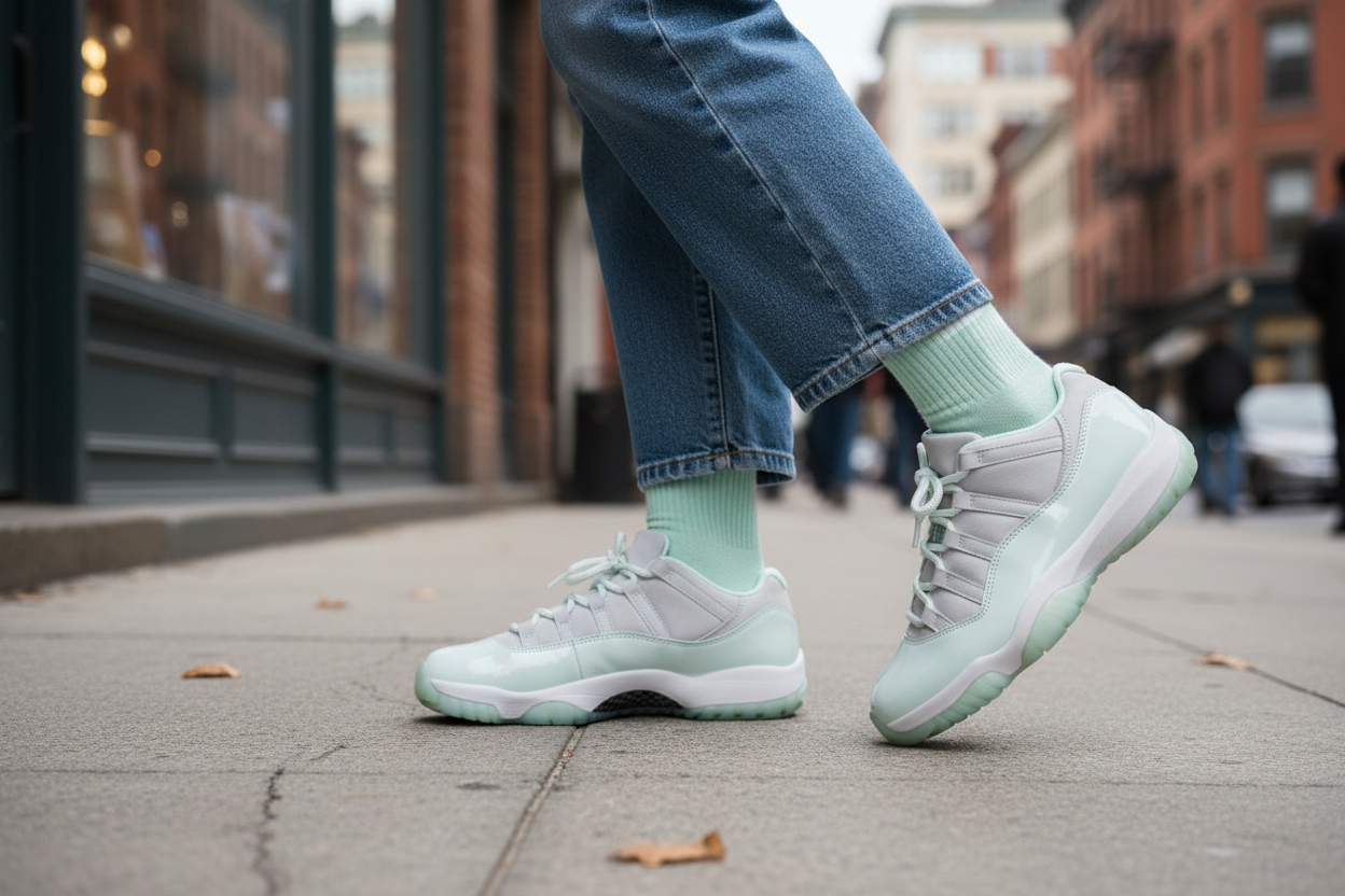 Air Jordan 11 Retro Low Igloo - Feet Close Up